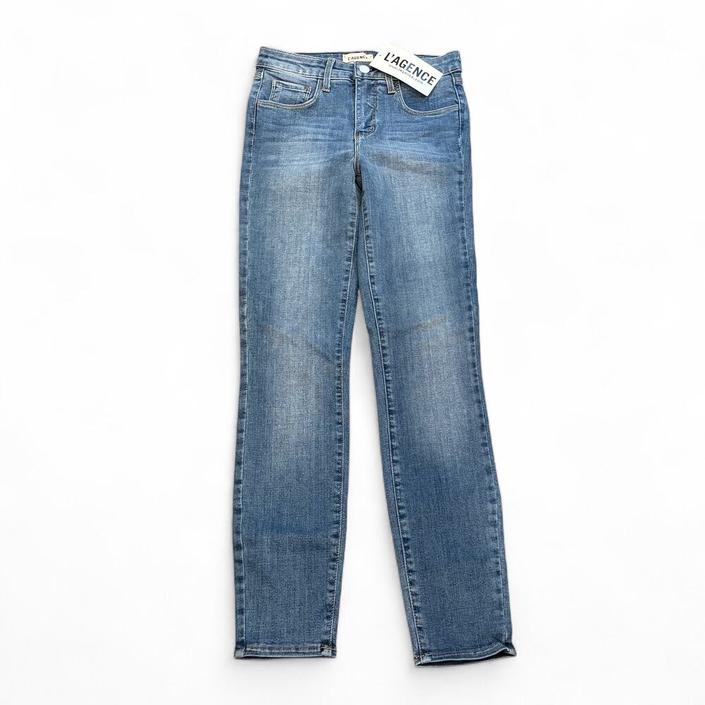 L'Agence Jeans Womens 23 Blue Margot High Rise Skinny Stretch Denim USA NWT - Picture 2 of 14